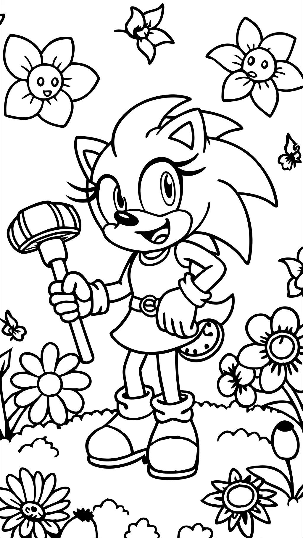 Amy Rose las páginas para colorear del hedgehog